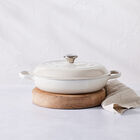 Le Creuset Cast Iron Signature Shallow Casserole 30cm MeringueMeringue image number 6